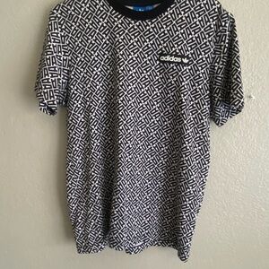 Adidas Black and White Men's Graphic T-Shirt